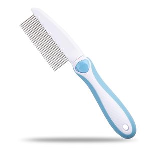 Peigne à dents angulaires en acier inoxydable pour chien, conception simple, brosse de toilettage, manche en ABS écologique, démêlage efficace, autres produits pour animaux de compagnie - Product Image 1