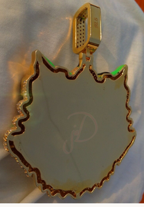 Collier pendentif tête de lion verte en laiton doré avec micro-incrustation de zircon, bijou fantaisie pour cadeau de fête - Product Image 5