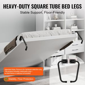 Kit Letto a Scomparsa Deluxe Full-Size Fai-da-te, Hardware Meccanico Rinforzato con Leva Pneumatica, Supporto Pieghevole a C per Mobili - Product Image 6