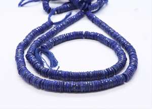 Cuentas facetadas de lapislázuli natural AAA en forma de disco, cuentas de piedras preciosas de lapislázuli natural en forma de neumático de 14 pulgadas para la fabricación de joyas - Product Image 5