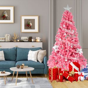 Albero di Natale Artificiale in PVC Rosa da 180 cm con 1600 Rami - Product Image 2