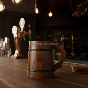 Mug à café artisanal en bois, qualité supérieure, produit d'exportation d'Inde, article de vaisselle de conception artisanale. - Product Image 4