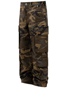 Pantalon cargo en coton écologique pour homme TITAN TREAD WEAR avec logo brodé, taille haute, style streetwear, collection automne - Product Image 3