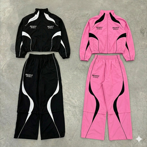 Wholesale Hooded Windbreaker Sports Set Lightweight Track Apparel Supplier Custom Made Design Hooded Windbreaker Tracksuit - Product Image 3