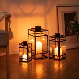 Home Decor Customised Vintage Table <b>Top</b> Outdoor Indoor Metal Candle Lanterns Farmhouse Floor & Hanging Metal Candle Lanterns - Product Image 4