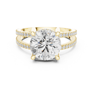 3 CT Lab Grown Diamond 14K Solid Gold <b>Split</b> VS VVS EF Round Brilliant Cut Solitaire <b>Ring</b> for Daily Wear Wedding Trendy Style - Product Image 1