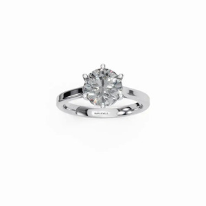 Bague de fiançailles de luxe en diamant de laboratoire taille brillant certifié IGI, or 10K 14K 18K, argent 925 935, cadeau d'anniversaire de mariage - Product Image 2