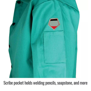 Chaqueta de Soldadura de Algodón FR Verde de Primera Calidad, Resistente al Calor, para Protección Corporal Industrial - Product Image 3