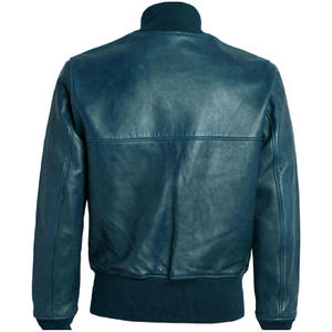 Chaqueta Bomber Marrón Personalizada para Hombre, Chaqueta de Cuero Bomber Casual con Botones, Estilo Vintage, de Buena Calidad y a la Moda - Product Image 2