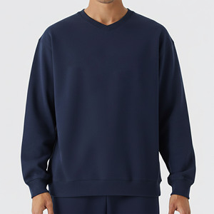 100% Cotton Crew Neck Sweatshirt Unisex Loose Fit Print ODM Couple Pullover <b>Top</b> Solid Color 380g Heavyweight sweatshirt - Product Image 1