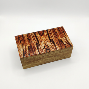 Boîte de rangement en bois et résine à motif carré jaune, faite à la main, personnalisée OEM ODM, avec fermeture magnétique, boîte décorative de table en bois - Product Image 2