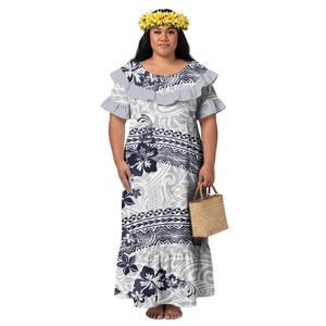 Vestido de Fiesta para Mujer, Estilo Cola de Pez, en Oferta, Talla Grande, Manga Corta, Estilo Aloha, Ropa Samoana, Vestido Tribal Polinesio Personalizado - Product Image 1