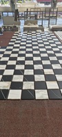 Carreaux de marbre en pierre de marbre Nero Marquina et Calacatta Gold polis modernes, découpés au jet d'eau, pour la décoration de sols intérieurs
