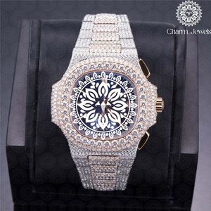 Charm Jewels Luxury Stainless Steel <b>Watch</b> 42mm Analog Quartz Sapphire Crystal <b>Diamond</b> Bezel Folding Clasp Women - Product Image 4
