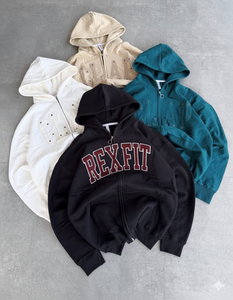 Services OEM : Hoodies à capuche les plus vendus, impression sérigraphique, logo personnalisé disponible en différentes couleurs, faible MOQ, hoodies à capuche surdimensionnés avec fermeture éclair. - Product Image 1