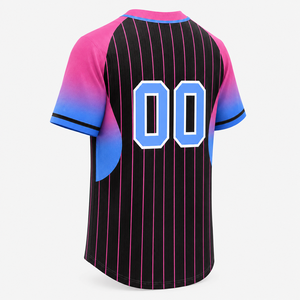 Personalized Black Pink Blue Pinstripe Baseball Jersey Team Uniform Anti-Bacterial V-neck Sleeveless Quick Dry Sports Shirt <b>Men</b> - Product Image 5