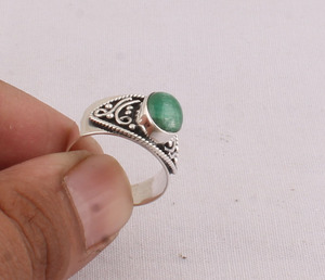 Wholesale Vintage Green Jade <b>Ring</b> 925 Sterling <b>Silver</b> Oval Jade Cabochon <b>Ring</b> B2B Jewelry Supplier Handmade Green Stone <b>Ring</b> <b>Man</b> - Product Image 3