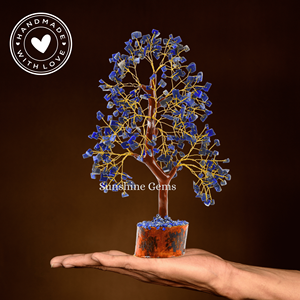 Arbre de Vie en Cristal de Lapis Lazuli en Gros avec Fil Doré, Pierres de Guérison, Décoration d'Intérieur - Product Image 4