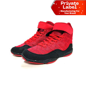 Zapatos de Boxeo de Alta Gama con Logotipo Personalizado al por Mayor, Botas Profesionales para Combate, Zapatos de Boxeo de Cuero Genuino Directo de Fábrica OEM - Product Image 1