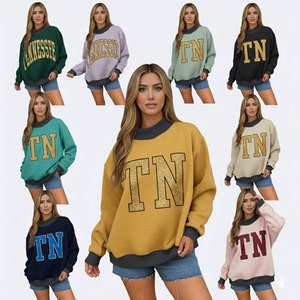 Sweat-shirt à col roulé pour femme, personnalisé et brodé sur le devant, en tissu éponge 180g, doublé, décontracté, respirant, écologique, séchage rapide, couleur unie, collection automne - Product Image 2