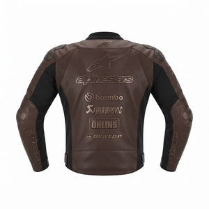 Men’s Cowhide Leather <b>Racing</b> <b>Jacket</b>/Chaqueta MotoCP Style CE Level 2 Armor Motorcycle Track Riding Protective Gear CE - Product Image 2