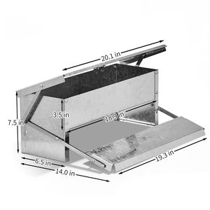Mangiatoia per Polli e Ostriche con Coperchio Impermeabile, Grande Capacità 5kg, Nuova Mangiatoia Metallica Antiroditore con Pedale - Product Image 2