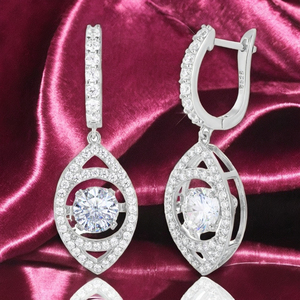 <b>Fine</b> Women's Gift Jewelry Drop <b>Earring</b> Wholesale 925 Sterling Silver Brilliant Moissanite <b>Earrings</b> - Product Image 3