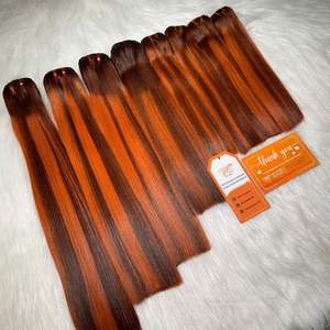 Extensiones de cabello liso de hueso proveedor mayorista vietnamita resaltar color cabello humano crudo grado 12A mejor calidad - Product Image 4