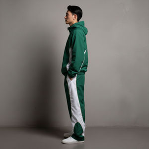 Survêtement coupe-vent 2 pièces pour homme, 100 % coton, collection hiver 2026, style streetwear, couleur unie, logo imprimé DTF personnalisé - Product Image 2