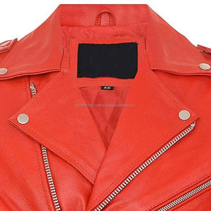 Veste en cuir véritable pour hommes col montant style rue haute fermeture éclair tissu à la mode nouvel état veste en cuir - Product Image 3