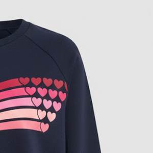 Custom Printed Front Navy <b>Blue</b> Casual Women's Eco-Friendly Fleece Sweatshirt <b>Bow</b> Decoration Warm Winter Breathable Streetwear - Product Image 5