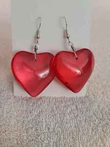 Heart <b>Resin</b> Drop Earrings Romantic Transparent Red Heart Dangle Earrings Handmade Fashion Jewelry for Women <b>Resin</b> <b>Crafts</b> - Product Image 4
