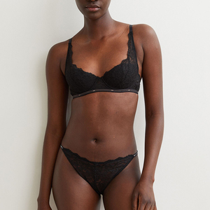 Nouvelle conception, vente en gros, logo personnalisé, culottes brésiliennes rembourrées confortables pour femmes, polyamide respirant, dentelle, taille basse, bralette sans couture - Product Image 5