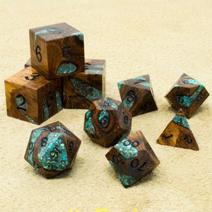 Handcrafted Waterproof Resin Wood <b>Dice</b> <b>Set</b> Decorative Gaming <b>Dice</b> Premium Hand-painted Customized Color Sculpture Pattern - Product Image 1