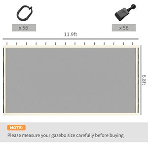 <b>Replacement</b> Cream Mesh Sidewall Netting with <b>Zippers</b> for 12FT X 12FT Pergola Gazebo & Pavilion Canopy Tents Sidewall Only - Product Image 3