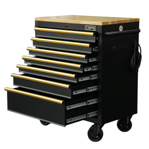 Powder Coated Steel 7 Drawer 76cm 7 Drawer Tool Cabinet With Gold Handles Family keywords: <b>Storage</b> Use - Product Image 2
