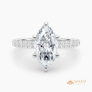 แหวนหมั้นเพชรโมอิสซาไนต์ทรงมาร์คีส์ เงินแท้ 925 จาก Maed Jewels ประดับด้วยทองคำชุบแบบ Prong Setting สำหรับเป็นของขวัญสุดหรูสำหรับเจ้าสาว - Product Image 1