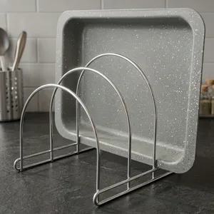 Étagère de rangement réglable pour planches à découper, ustensiles de cuisson, couvercles de casseroles, étagère de rangement de cuisine à niveaux personnalisables - Product Image 5