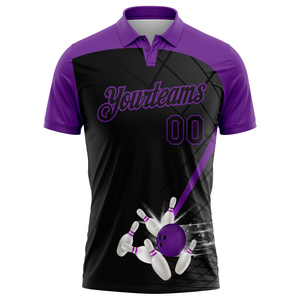 Chemise de bowling pour homme, personnalisée, de haute qualité, imprimée par transfert thermique, blanche, 100% polyester, jersey, séchage rapide, manches courtes - Product Image 2