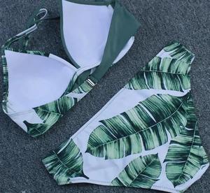 Conjunto de Bikini de 2 Piezas de Cintura Alta, Logotipo Personalizado, Fabricante OEM, Venta al Por Mayor, Spandex/Nylon, Anti-UV, Secado Rápido, Estampado - Product Image 6