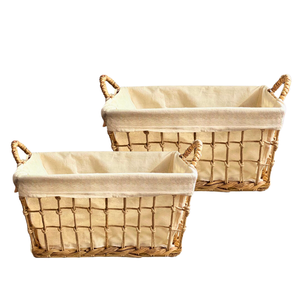 High-Quality Natural Water Hyacinth Seagrass Rattan Bamboo <b>STORAGE</b> <b>BASKET</b> Durable Frame, <b>Soft</b> Liner - Product Image 1