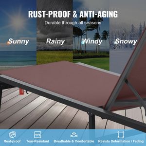 Chaise longue d'extérieur pliable en aluminium à 5 positions réglables, idéale pour la piscine et la plage, offrant un confort optimal. - Product Image 3