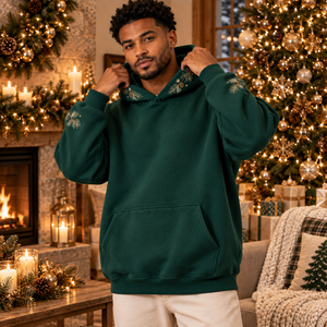 Sudadera con Capucha de Algodón con Logotipo Personalizado, Estilo Navideño, para Hombre, Informal, Directo de Fábrica, Proveedor de Temporada, Estilo Urbano, MOQ Bajo - Product Image 1