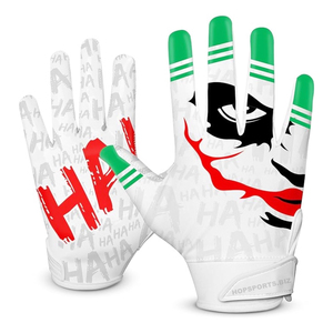 Guantes Deportivos Negros para Fútbol Americano con Diseño Antideslizante y Patrón de Boca de Monstruo Blanco y Rojo, Estilo Popular - Product Image 3