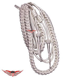 Cordons d'épaule tressés dorés, Aiguillette torsadée avec embout doré - Product Image 5