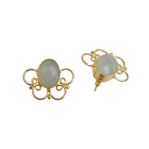 <b>Blue</b> Chalcedony Handmade Fashion jewelry <b>earrings</b> Customized Unique Designer <b>Studs</b> Whole Supply - Product Image 6