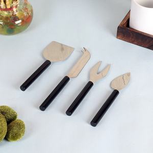 Trending Style Black White Resin Handle Stainless Steel Blade <b>Cheese</b> <b>Knife</b> <b>Set</b> Manual Dishwasher Safe - Product Image 1