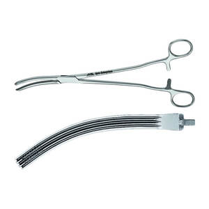 Pinza de Histerectomía Curva de Acero Inoxidable de 250 mm (10\") Kieback Atraumática con Certificación CE y Garantía de por Vida para Uso Quirúrgico - Product Image 1