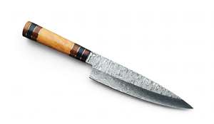Cuchillo de Chef Japonés de Acero de Damasco Hecho a Mano con Mango de Madera, Utensilio de Cocina - Product Image 4