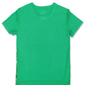 Camiseta de Manga Corta con Lentejuelas Verdes Personalizada, Cuello Redondo, Diseño Gráfico Brillante, Top Informal de Moda, Prenda Elegante para Mujer, Ideal para Fiestas - Product Image 3